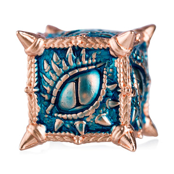 Surpass Dnd Dice 7-Piece Set Metal Dice Set Dragon Eye Dice For Dungeons And Dragons Polyhedra Role Playing Game Set(Blue)