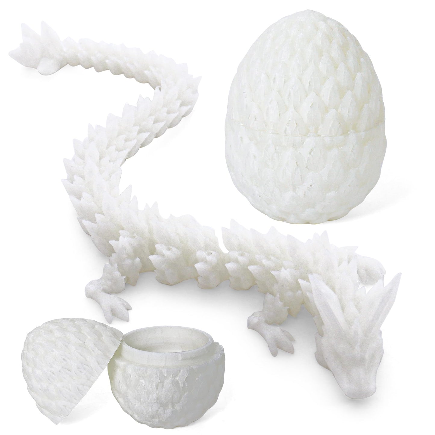 Philicoco 3D Printed Articulated Dragon Egg - Easter Basket Stuffers, Fidget Toy Gift For Kids & Adults(Glow)