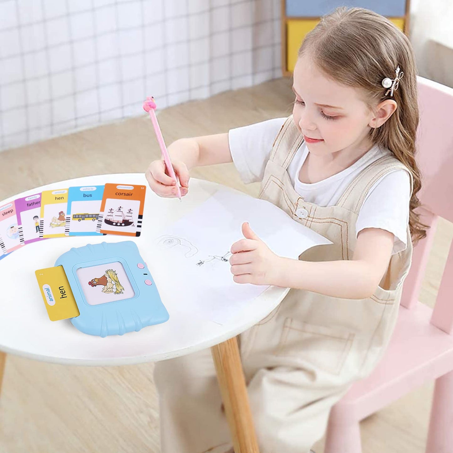 Talking Flash Cards Toddler Toys Pocket Speech For Toddlers 1-3, Talking Learning Flash Cards Educational Toys Sensory Toys Gift For Boys And Girls (510 Sight Words-Blue)