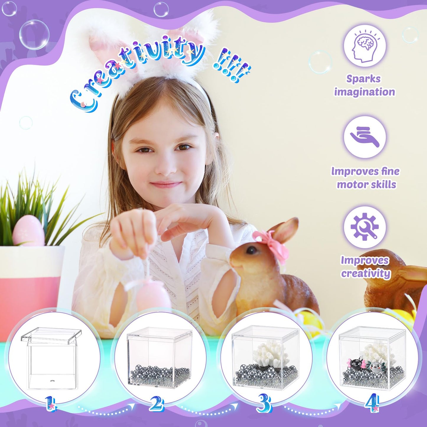 HyDren Mini Axolotl Figures Toy DIY Axolotl Tank Handmade Craft Birthday Party Gifts for Bedroom Living Room Home Table Decorati