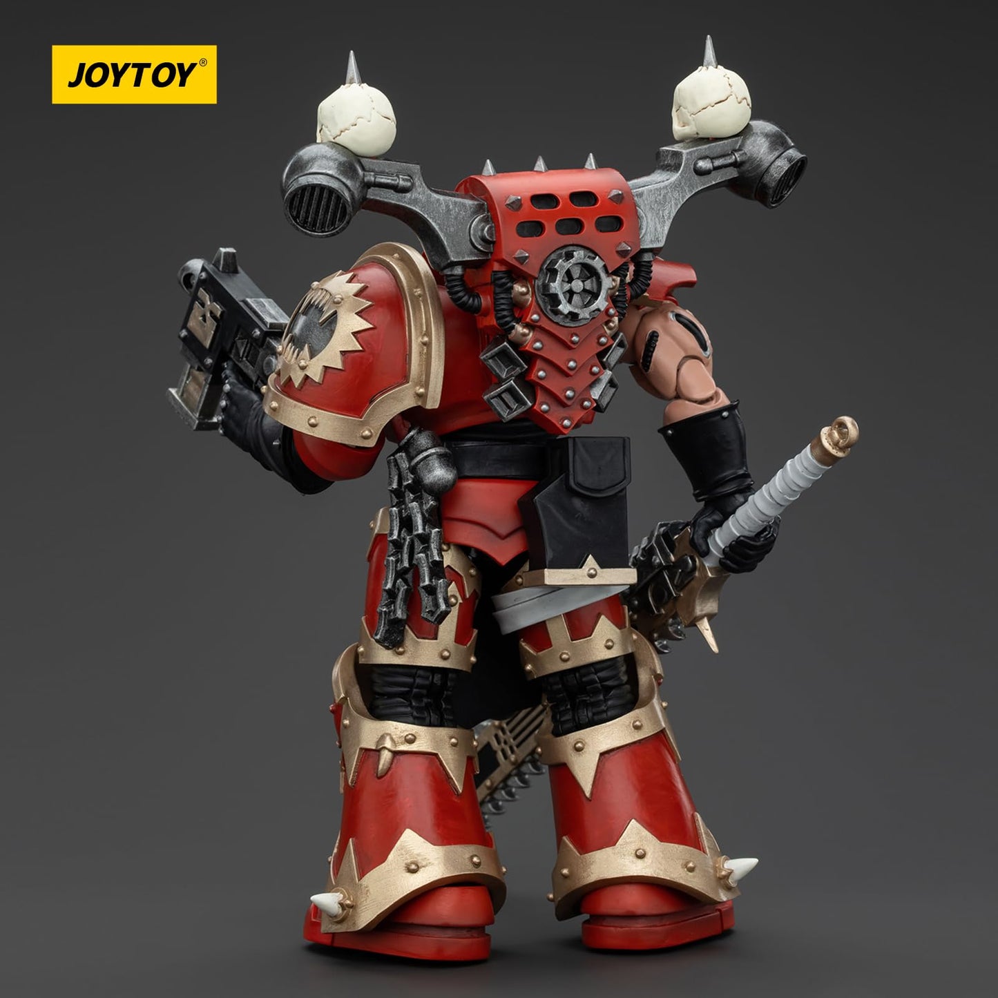 Joytoy Warhammer 40K World Eaters, World Eaters Khorne Berzerker With Eviscerator Chainsword 1/18 Action Figure, Dedicated To Yo