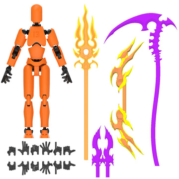 Glowing Titan 13 Action Figure Set Already Assembled T13 Action Figures with Accessories 3D Printed T 13 Lucky Robo Dummy Nova 13 Action Figures Figura de acci?n t13 (Orange)