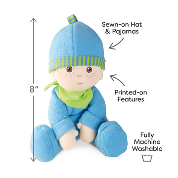 Haba Snug-Up Doll Luis 8'' First Boy Baby Doll - Machine Washable For Ages Birth And Up