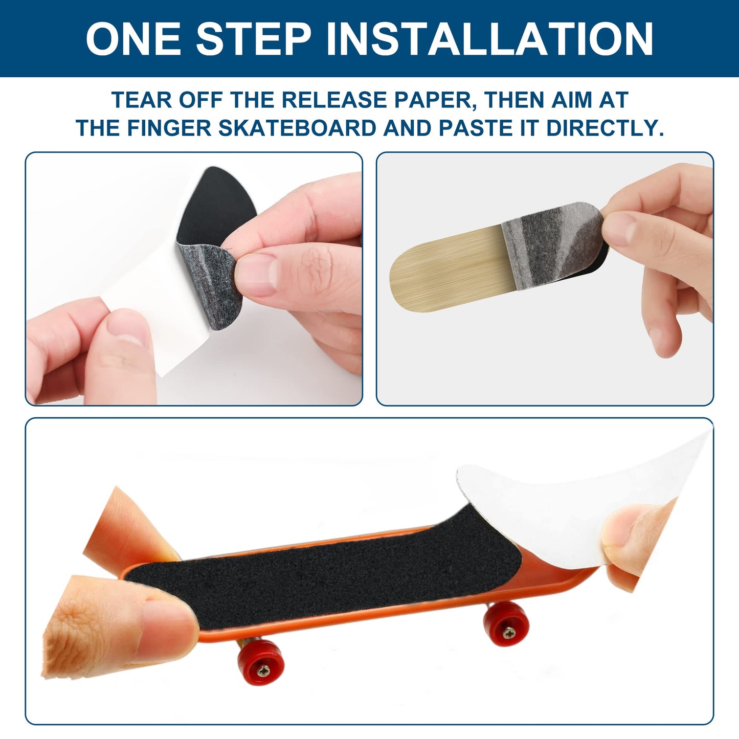 Haisalin 20Pcs Fingerboard Grip Tape, Precut Fingerboard Foam Grip Tape,Foam Grip Tape For Fingerboards, Precut & One Step Insta