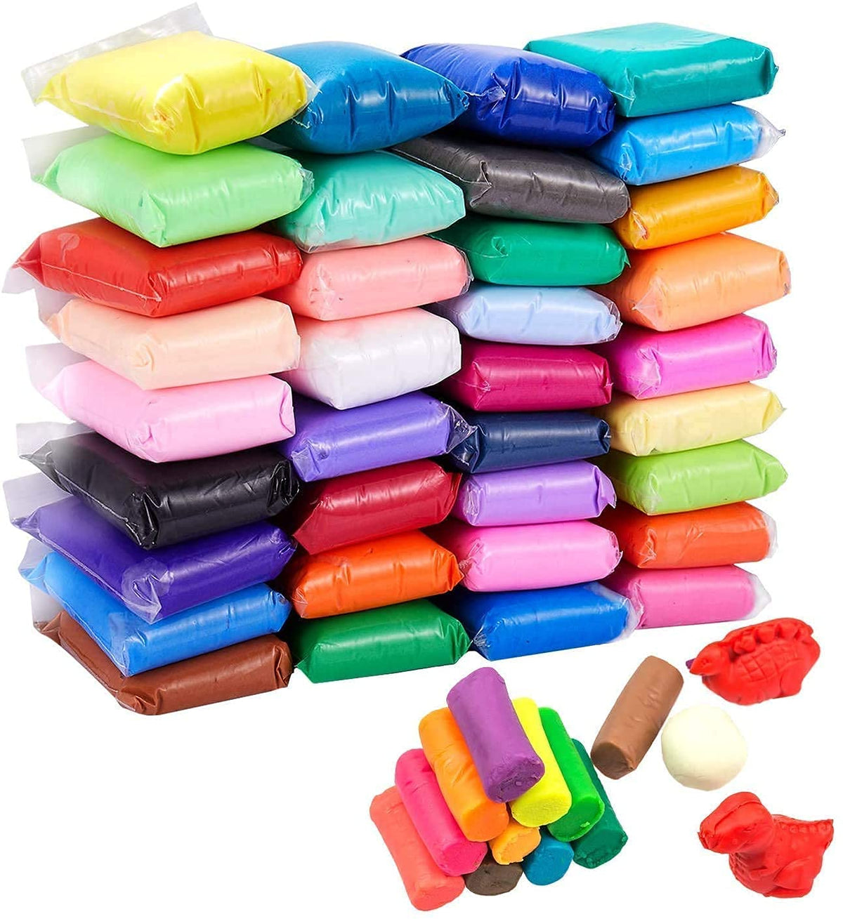 Promote Trader Pack Of 60 (5 Piece Each Color) NonToxic Air Dry Clay Dough For Kids 12 Different Color Fluffy Foam Clay With 3