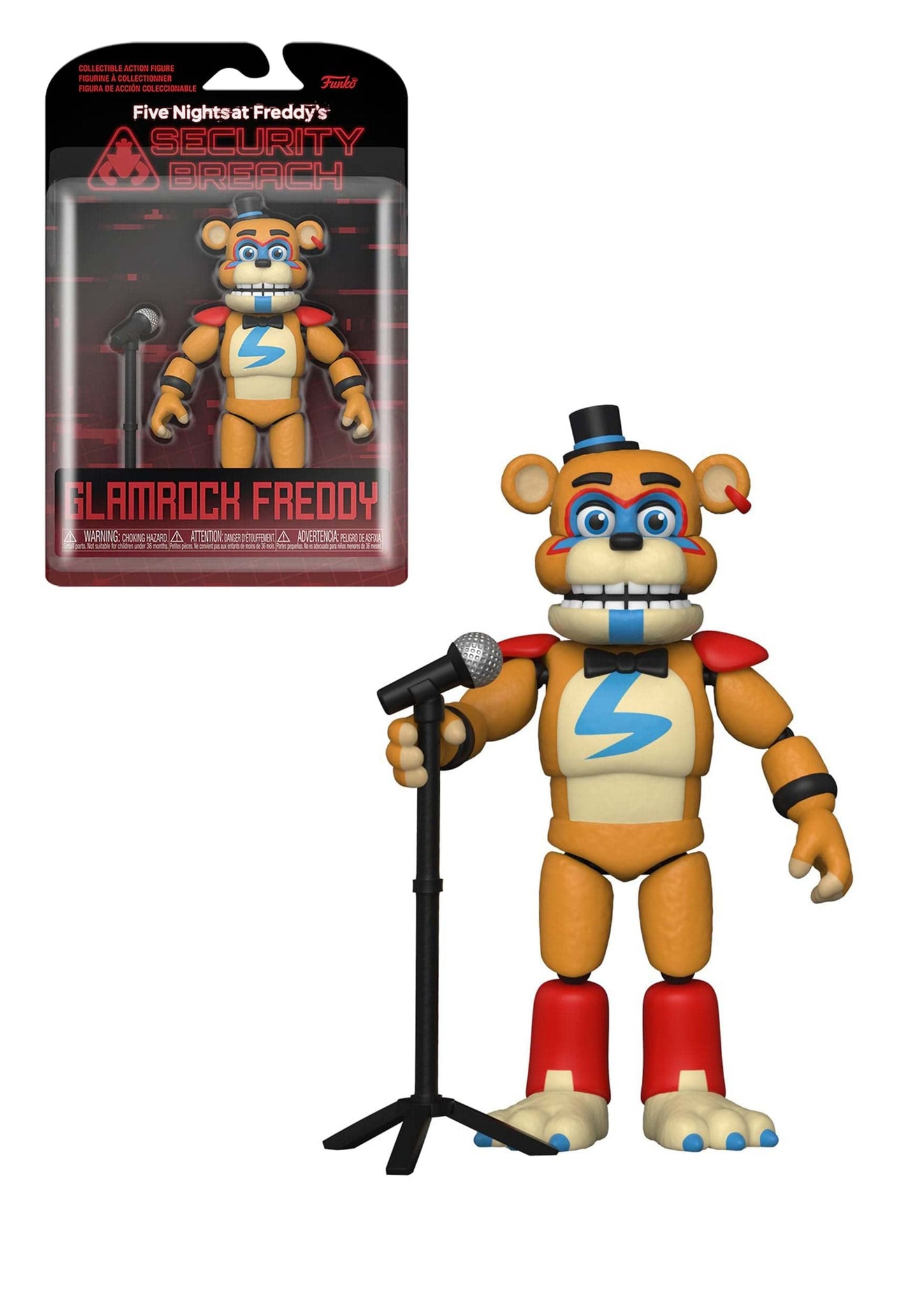 Funko Action Figure: Five Nights At Freddy'S (Fnaf) Pizzaplex-Glamrock Freddy Fazbear - Fnaf Pizza Simulator - Collectible - Gift Idea - Official Merchandise - For Boys, Girls, Kids & Adults