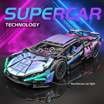 Mocbropcs Remote Control Car Building Set, 1:14 Technical Sports Racing Car Building Kit, With Motors And Rechargeable Battery,