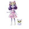 Enchantimals Small Doll & Accessories, City Tails Hadley Husky Doll & Sledder Dog Figure, Removable Skirt
