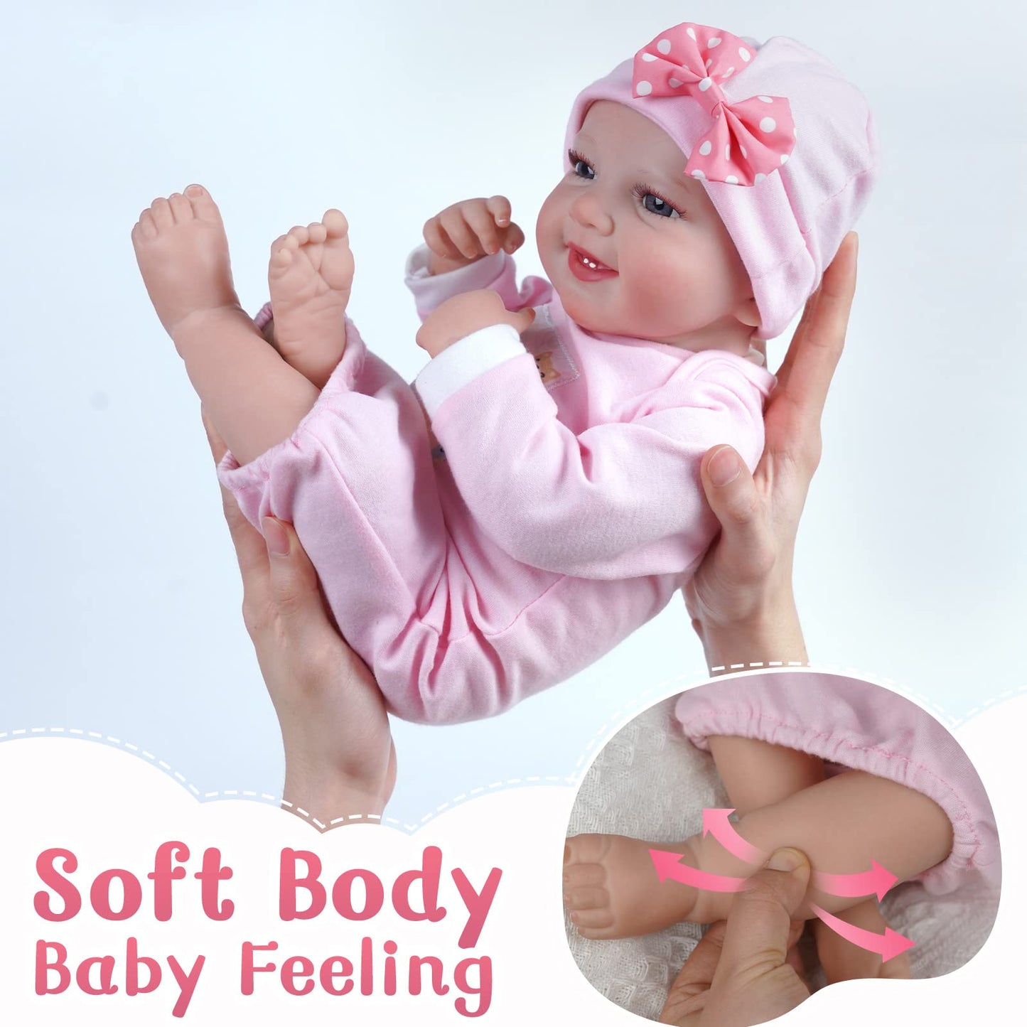 Babeside Lifelike Reborn Baby Dolls Leen - 20-Inch Sweet Smile Realistic Newborn Doll With Feeding Kit Gift Box For Kids Age 3+