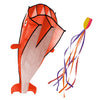 IMAGE Large 3D Orange Dolphin Kite for mature-themed 82.67in*10.62in Frameless Soft Parafoil Giant Kite Easy to Fly Beginners and Perfect for The Beach