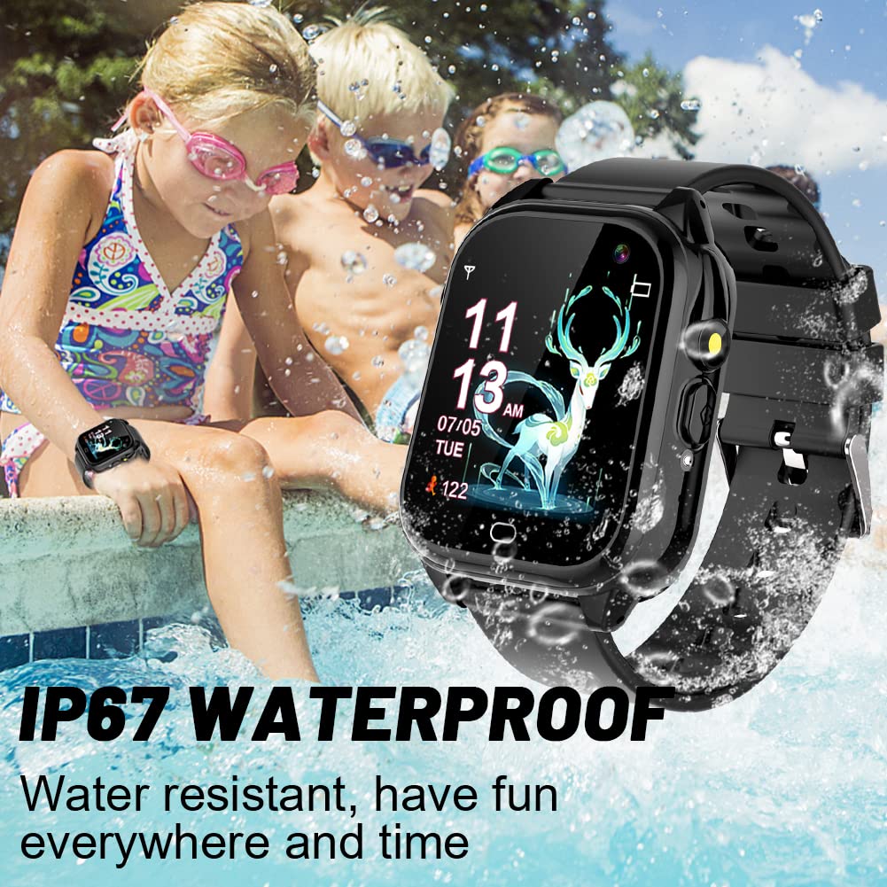Kids Waterproof Smart Watch For Boys Girls Ages 3-12 Learning Toys With 26 Games Camera Video 1.44 '' Touchscreen Music Player A