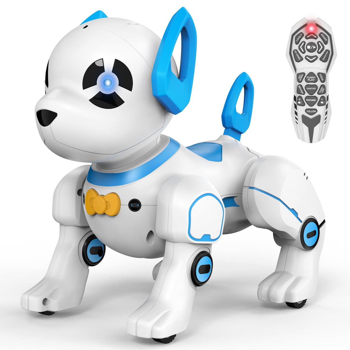 Remote Control Robot Dog Toy, Rc Dog Programmable Smart Interactive Robotic Pets, Rc Stunt Robot Toys Dog Imitates Animals Music Dancing Handstand Push-Up Follow Functions For Boys Girls Toy Blue