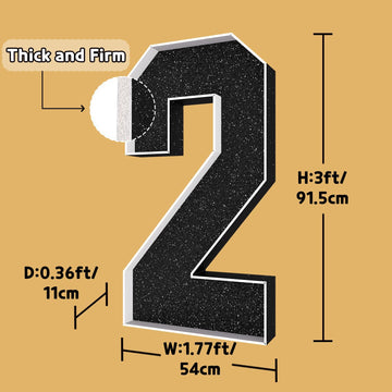 Imprsv 3Ft Black 21St-Birthday Decorations Numbers: 21St Birthday Party Anniversary Decorations Large Light Up Numbers 21 For Hi
