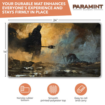 Paramint MTG Playmat - Stitched, Polyester, Black and White - The Fate of Isildur by Anato Finnstark, Compatible with TCGs