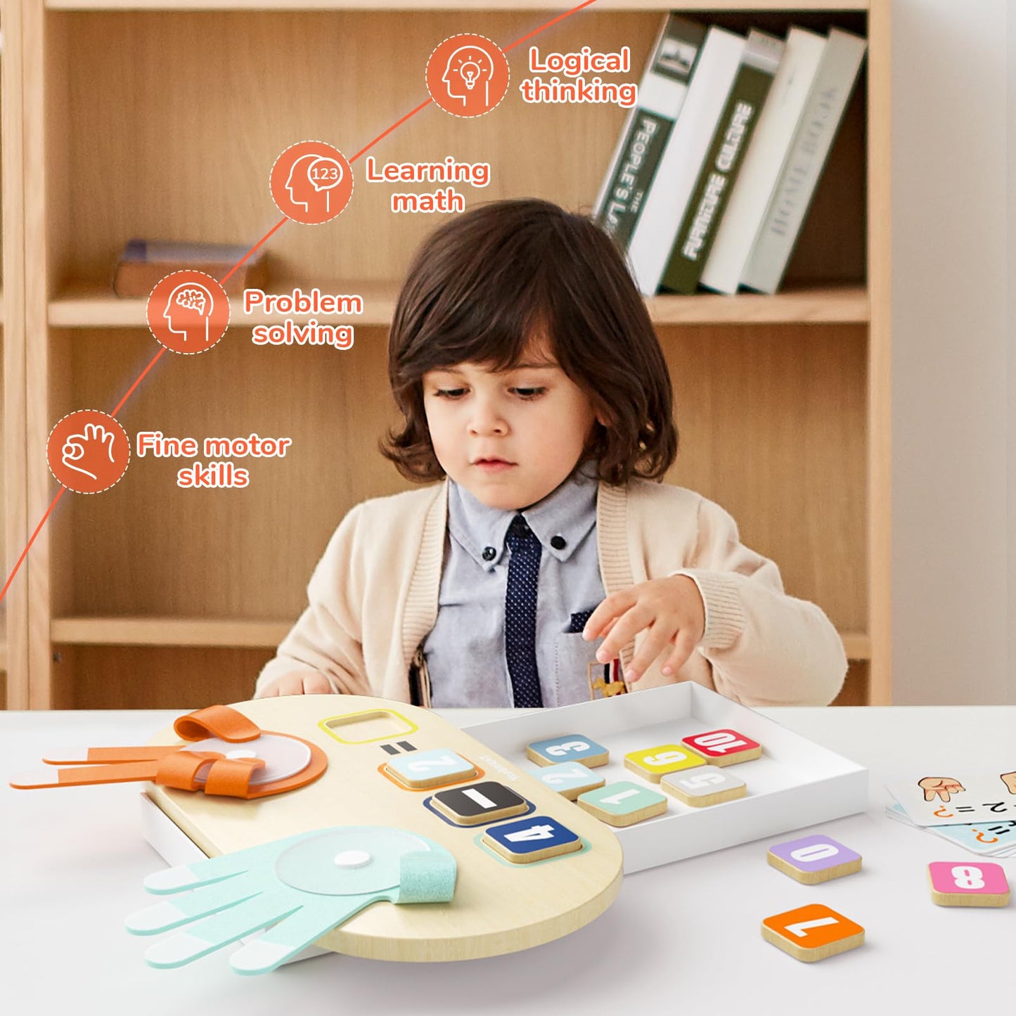 Top Bright Educational Learning Number Toy For Toddler - Finger Counting Math Toys, Homeschool Supplies For Math Manipulates, Teaching Early Education Toys For Kid Age 3+, Montessori Toy For Toddler