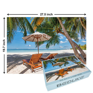 Beduke Jigsaw Puzzles For Adults 1000 Pieces Thick Sturdy 1000 Piece Puzzle Beach Precise Interlocking Family Game Age 14+