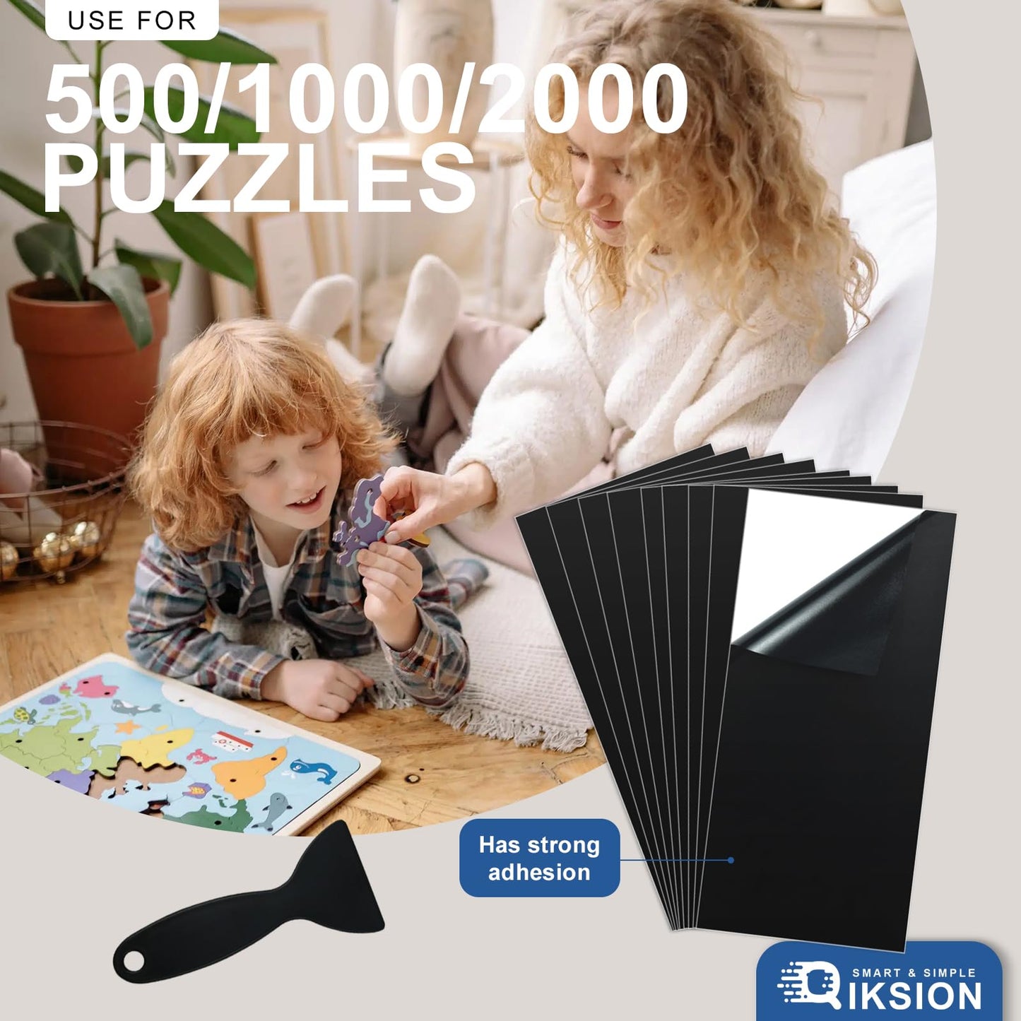 Puzzle Glue Sheets For 4 X 1000 Puzzles, 24 Sheets Black Puzzle Saver, Peel And Stick Puzzle Saver, No Mess Puzzle Glue Sheets And Frame To Preserve Your Finished 2000, 1000, 500 Jigsaw Puzzle