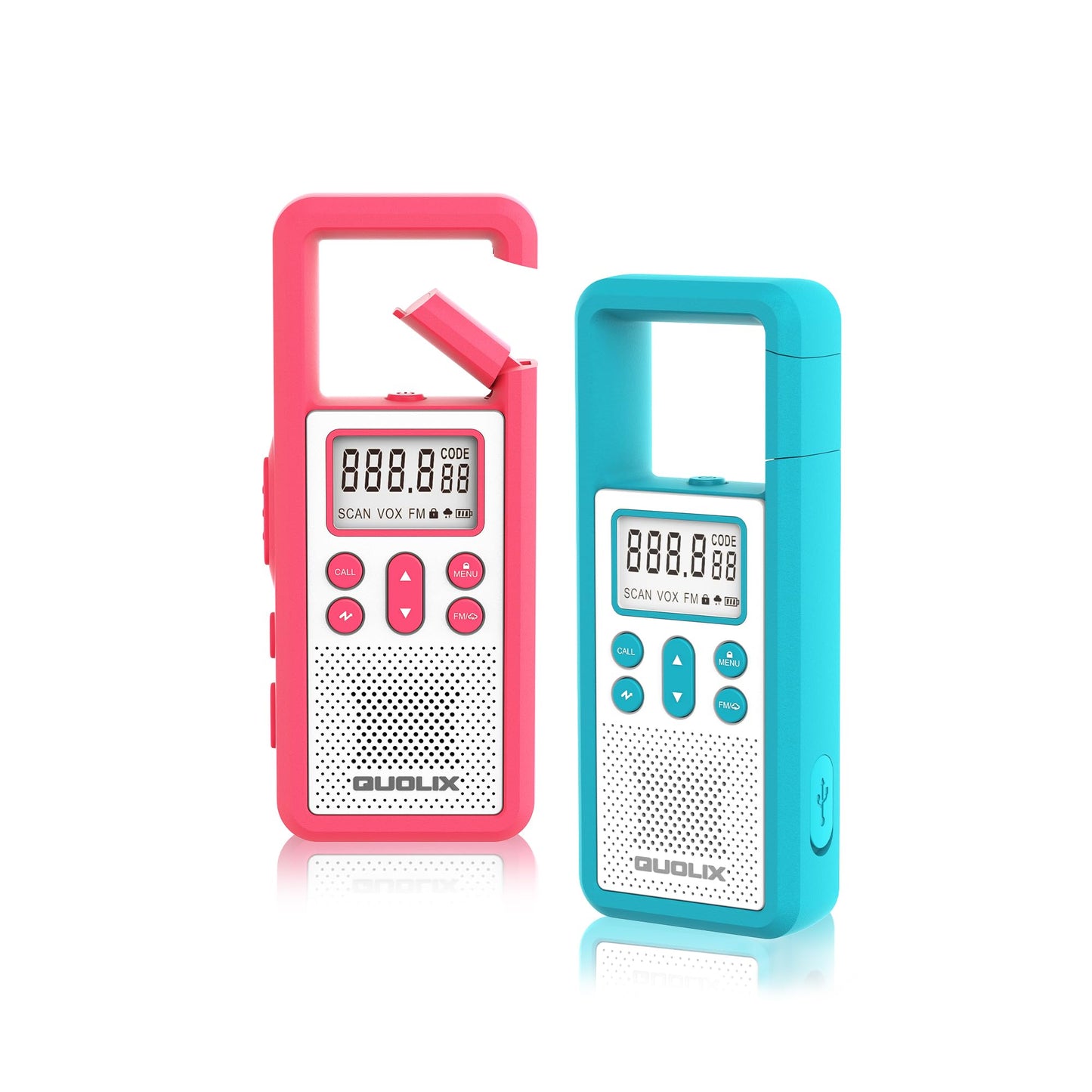 Rechargeable Walkie Talkie For Long Range 2 Pack,With Fm/Noaa, Weather Alert, Led Flashlight,Brightly Colored,Volume Adjustment,