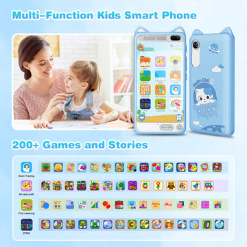 Kids Phone 3.97'' Touchscreen Toddler Smart Phone Learning Toys With Educational Games, 2000Ma High-Capacity Kids Cell Phone For