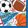 Sports Party Luncheon Napkins - 6.5' X 6.5' (16 Count), Premium Paper Napkins & Multicolor Design - Perfect For Themed Parties & Events