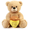 BenBen Teddy Bear Plush Toy, 10" Brown Stuffed Animal with Honey Pot, Perfect Gift for Women and Girlfriends