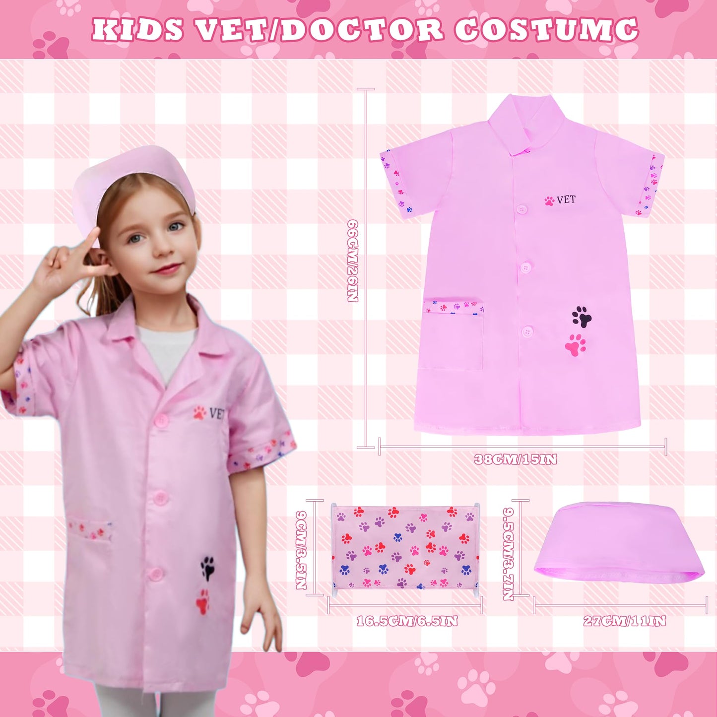 Doctor Kit for Girls -Vet Play Sets for Kids, Pretend Play Doctor Set with Pet Cage and Kitten Toy, Doctor Play Gift for Kids To