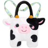 Catchcute Cow Plush Crossbody Bag For Kids, Handbag Tote With Adjustable Strap, Soft Stuffed Purse With Zipper, Coin Pouch Acces