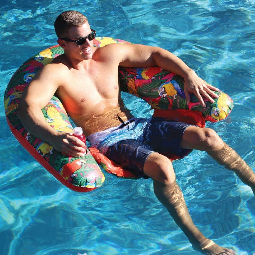 Margaritaville Sit & Sip Floating Seat For Pools, Rivers & Lakes, Red