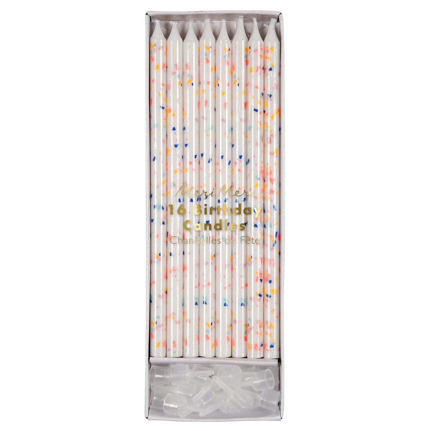 Meri Meri Happy Birthday Candles for Cake (Pack of 16), 2 Sizes of Birthday Cake Candles, Unscented, Meri Meri Candles