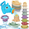 Sltbeh Baby Bath Toys For Toddlers 1-3, 14 Pcs Bathtub Toys For For Kids Age 2-4,Mold Free Bath Boat With Stacking Cup & Waterin
