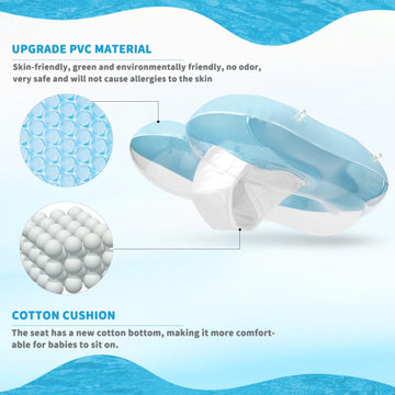 Loowarts Baby Pool Float With Canopy And Safety Seat,Infant Swim Float & Pool Float & Baby Water Float & Swimming Floats Upf50+