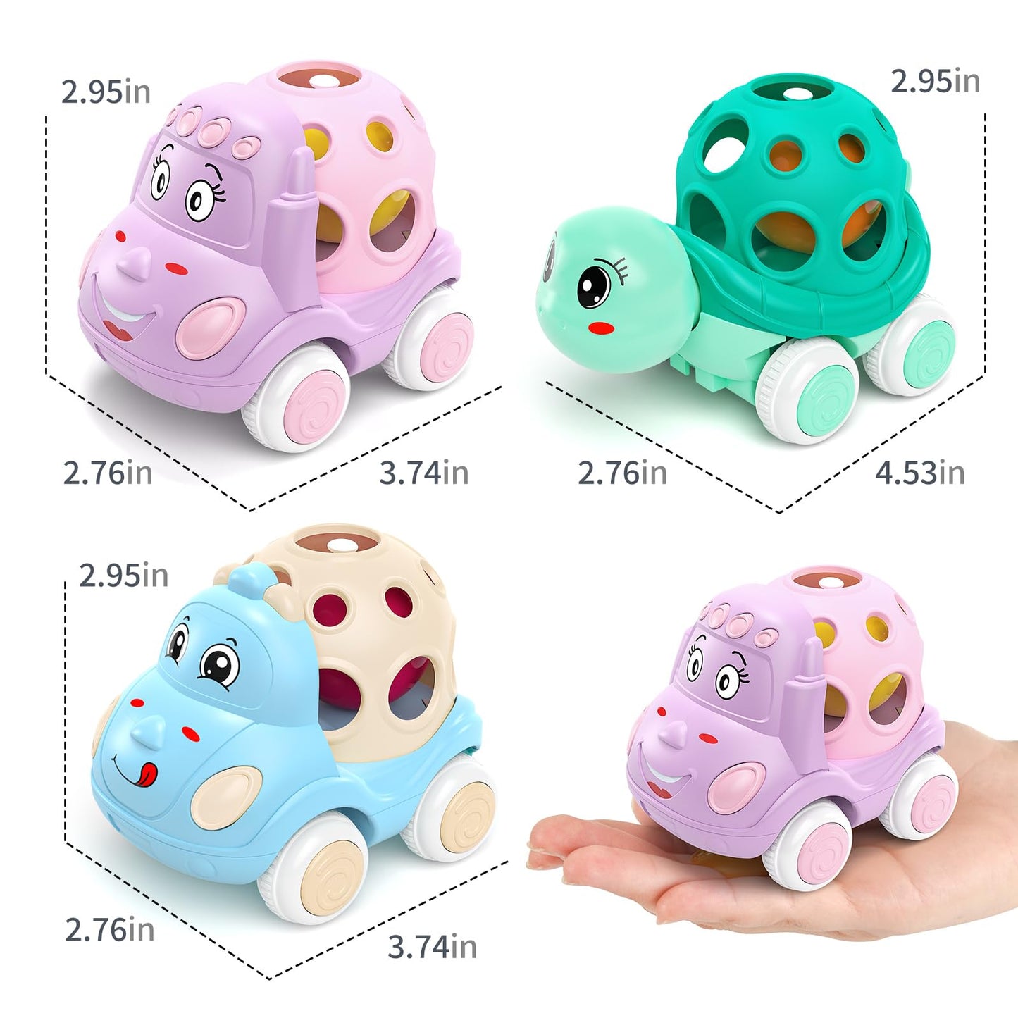 Toy Cars For Toddler Girl Valentine'S Day Gift Push And Go Rattle Car, Toddlers Push Cars Play Car Toys, Valentines Day Gifts Fo