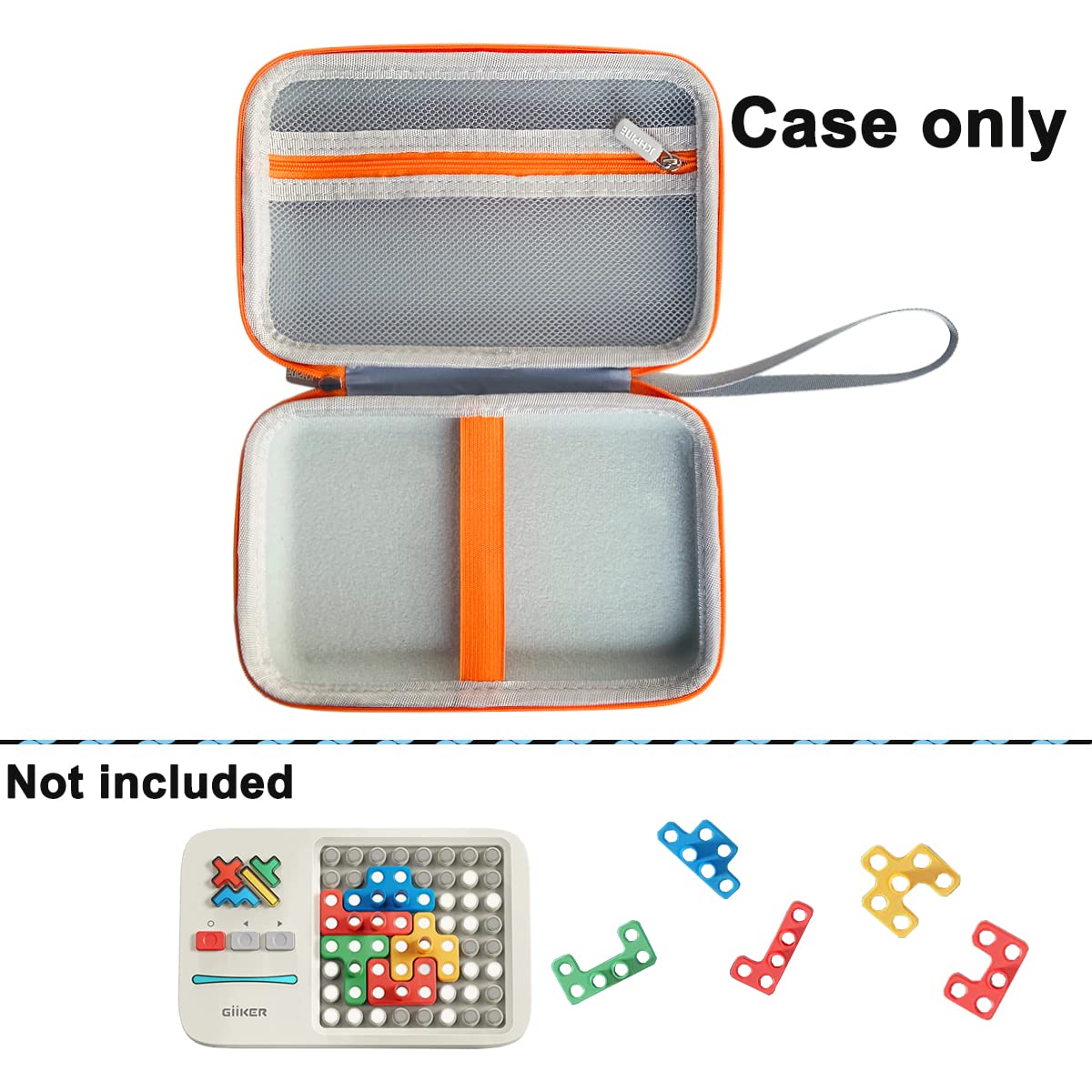 Hard Carrying Case For Giiker Super Blocks Puzzle Game, Protective Storage Holder For Giiker Brain Teaser Puzzles Interactive Handheld Game Console Accessories (Case Only) (Orange For Super Blocks)