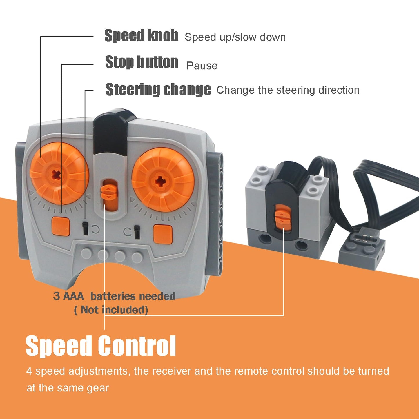 Motors Kit Set, Compatible With Technical Parts, Power Function Electronic Engine Remote Control, Power Up Robotic Bricks Educational Toys