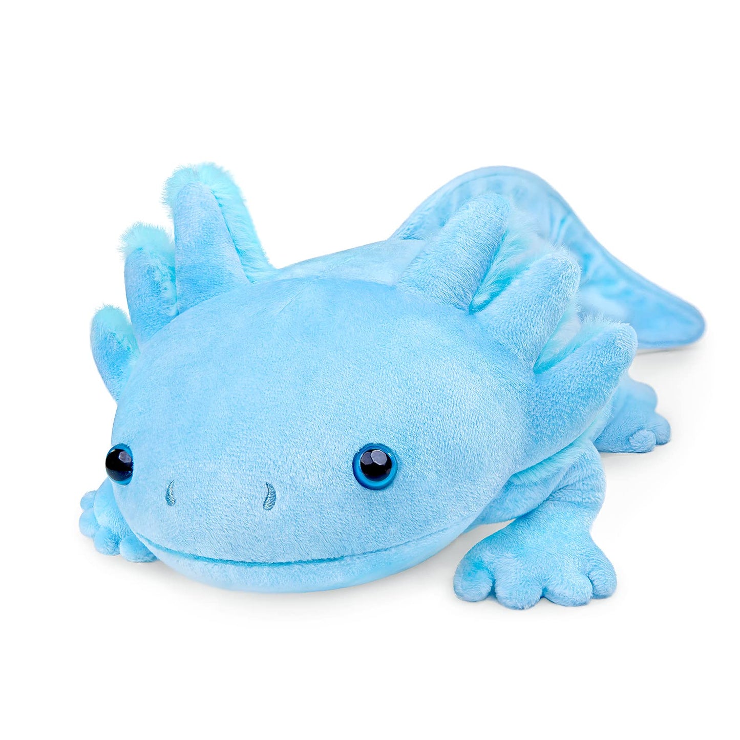 ZHONGXIN MADE Large 30-Inch Weighted Axolotl Plush Toy - Cute Blue Polyester Stuffed Animal for Kids