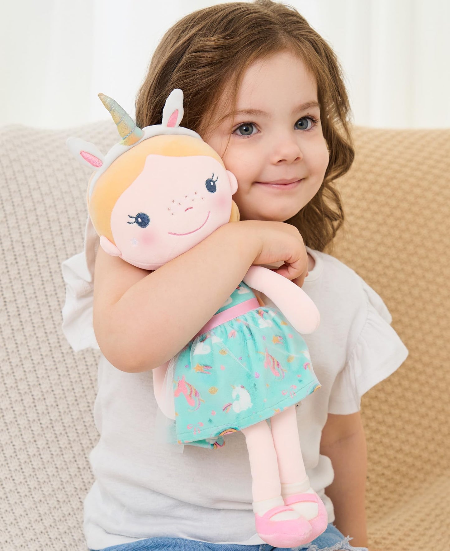 Gagaku Baby Dolls For 1 Year Old Girls (16''),Soft Baby Doll,My First Baby Doll For 1 Year Old Birthday Gift,Christmas Plush Toys Gift For Toddler Kids Infants - Unicorn Girl
