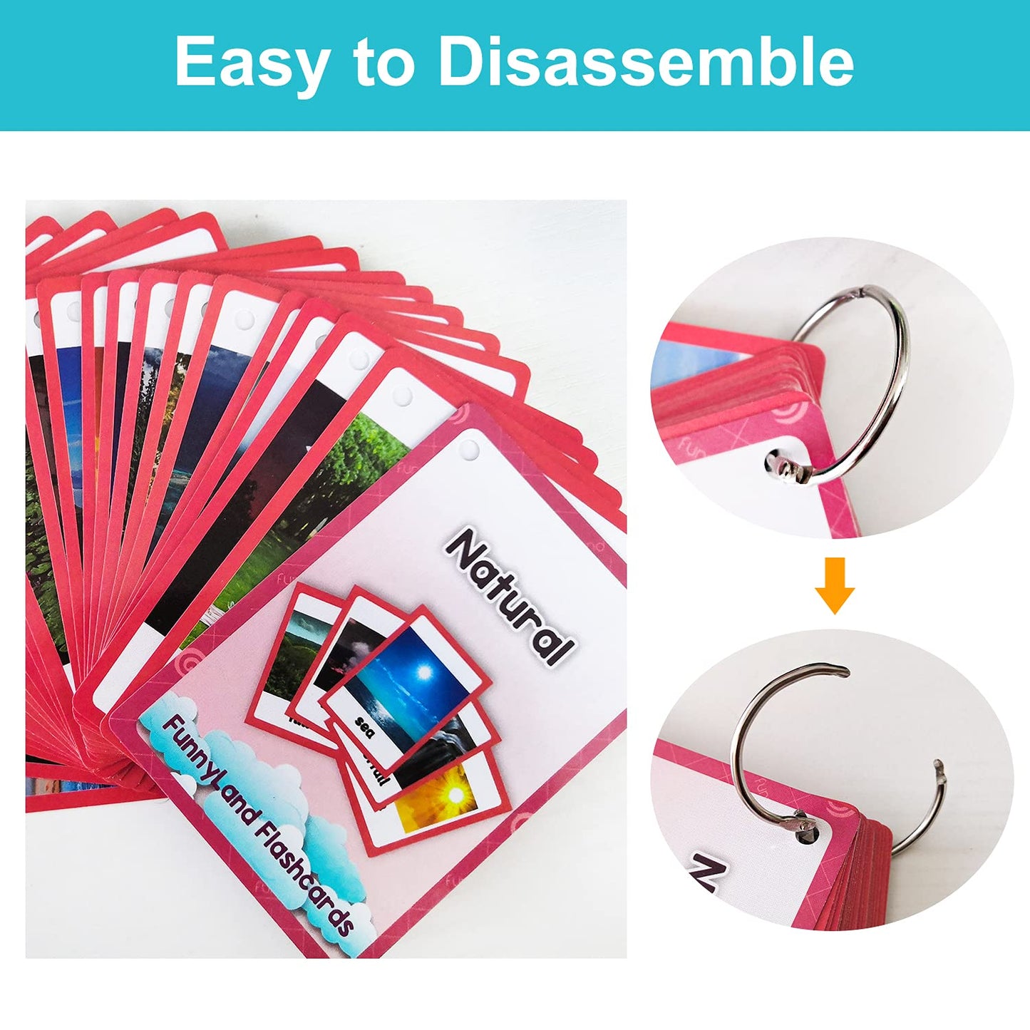 Lilias Natural Flash Cards, Toddler Learning Toys, Preschool Learning Toys, Homeschool Supplies, Learning Supplies For Kindergarten, 4.3 X 3.14 Inch, 23 Cards In Set