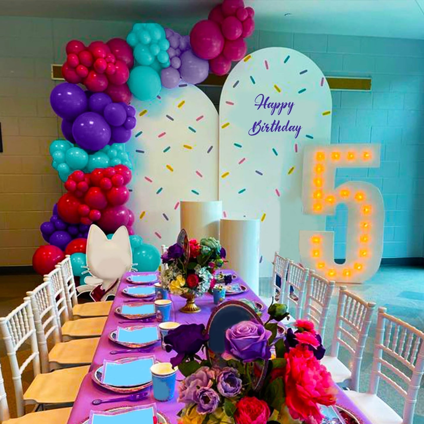 Pink Purple Blue Balloons, 12 Inchs Pink Teal Blue Purple Balloons, Pink Blue Birthday Balloons For Girls Baby Shower Birthday Wedding Party Decoration