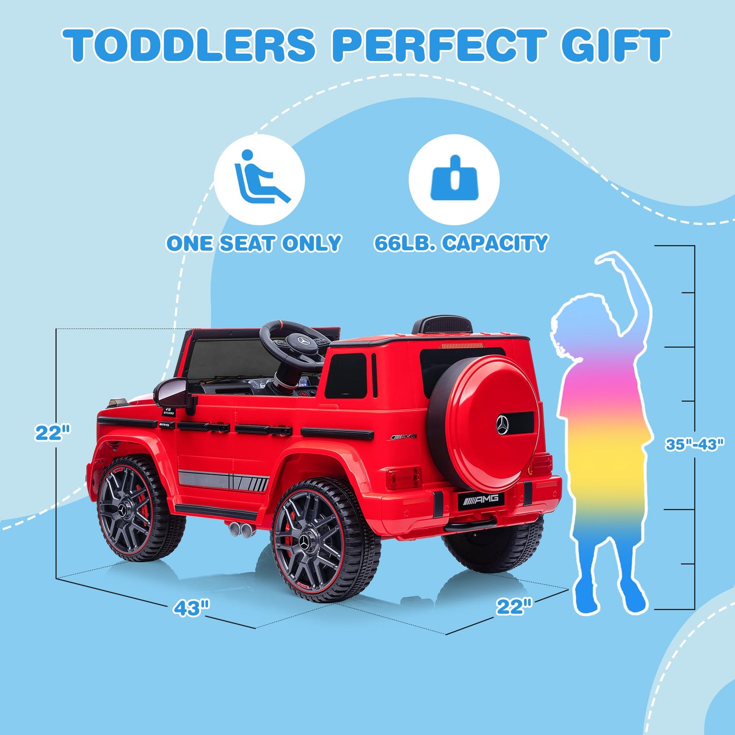 TEOAYEAH 12V 7Ah Licensed Ride on Car for Kids Ages 3-6, Electric Car Ride on Toys w/Parent Remote, Wireless Music, Suspension S