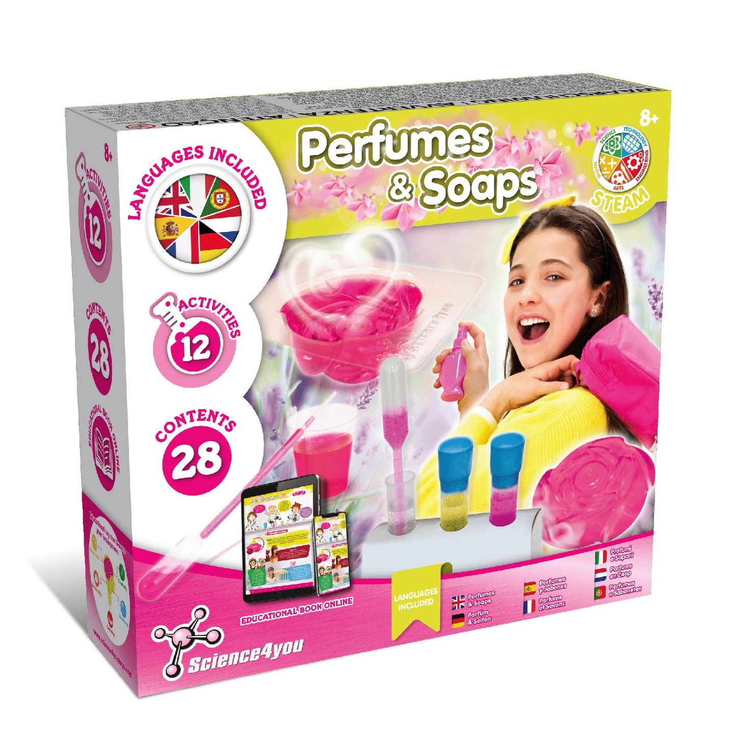 Science4You Perfumes & Soaps - Perfume And Soap Making Kit For Kids - Educational Science Kits With 12 Science Experiments For Kids - Craft Sets For Girls And Boys - Science Kits For Kids Age 8 9 10+