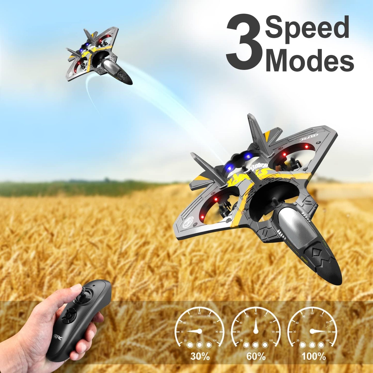 4Drc V17 Rc Plane Remote Control Plane 2.4Ghz Foam Rc Airplanes Helicopter Quadcopter For Adults Kids,Spinning Drone,Gravity Sen