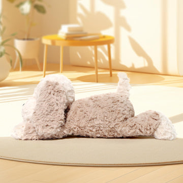 Niceween Stuffed Animals Adorable Dog Plush Toys 16.5 Inches Soft And Comfort Dog Plush Toy Gift For Kids, Beige/Grey