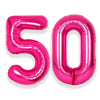 SUWEN Jumbo Hot Pink 50 Balloon Numbers - 40 Inch Foil Helium Mylar Decorations for 50th Birthday Anniversary Party Supplies