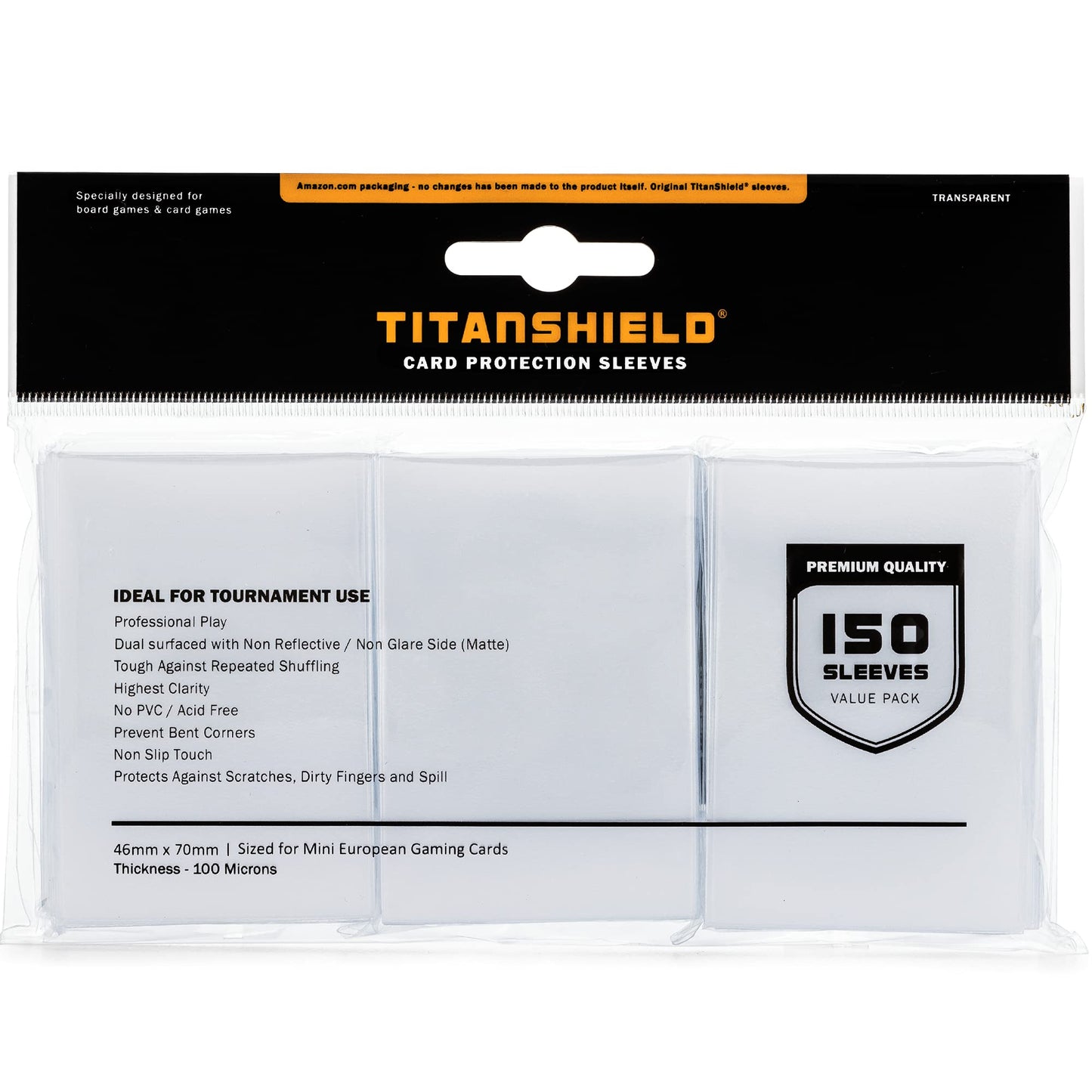 Titanshield (150 Sleeves) Mini European Sized Board Game Card Sleeves