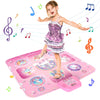 Girlshome Dance Mat - Unicorn Toys For Girls Electronic Dance Pad With 5 Game Modes, Built-In Music, Touch Sensitive Light Up Le