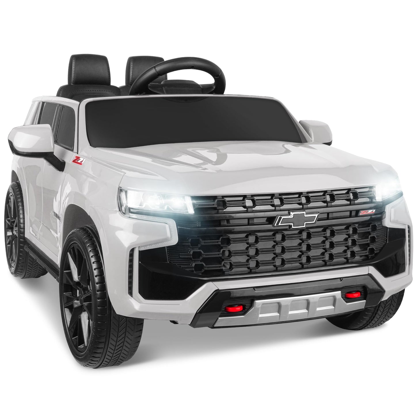 Enyopro Licensed Chevrolet Tahoe Suv 12V7Ah Battery Powered Ride On Toy Car For Kids, Electric Car With Remote Control, Led Ligh