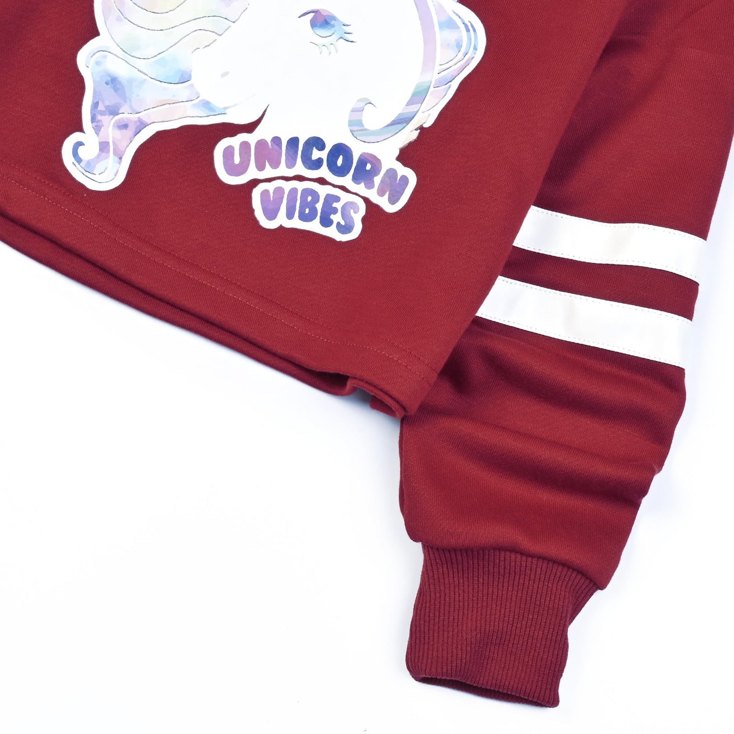 Perfashion Kids Red Cropped Hoodies 10 11 Years Unicorn Sweatshirts Cute Pullover Tops