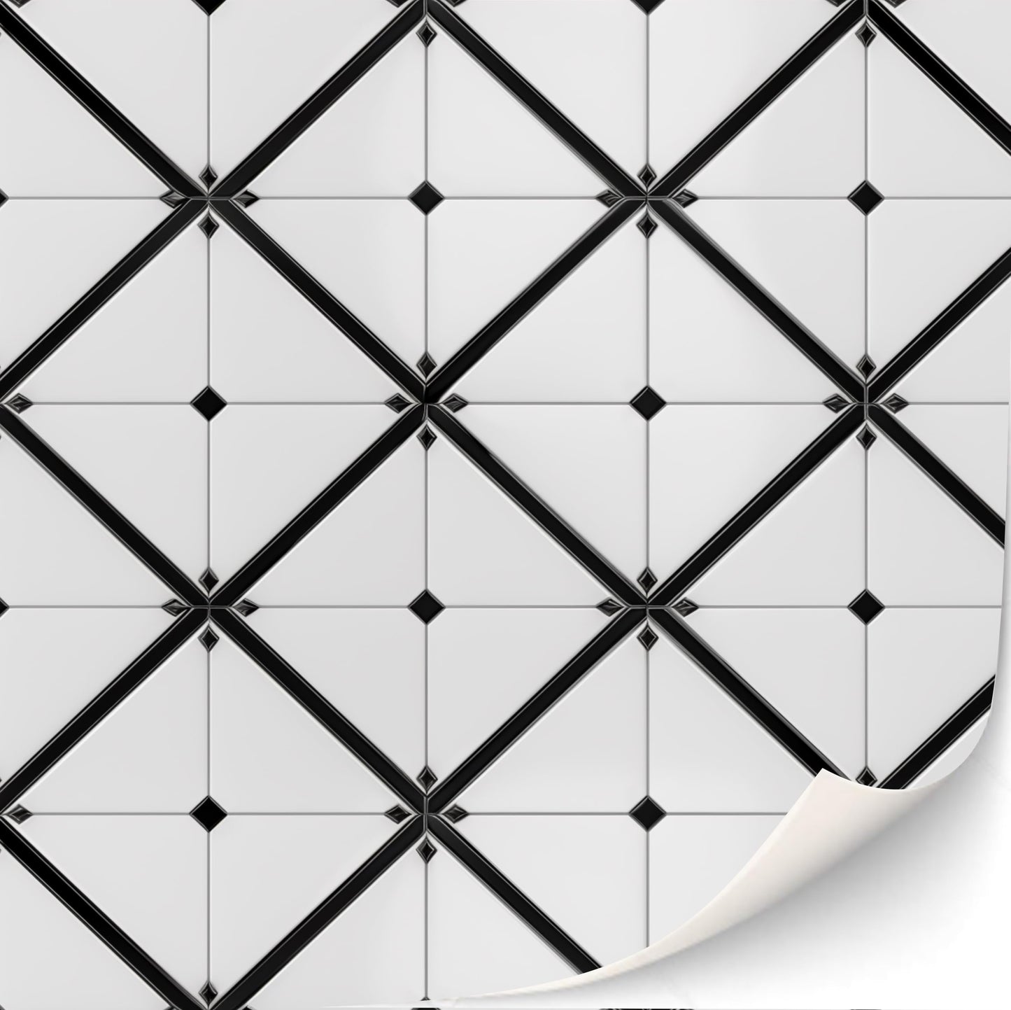 3 Sheets Self Adhesive Floor Tiles For Dollhouse 1:12 Scale (Tile Pattern Sanssouci)