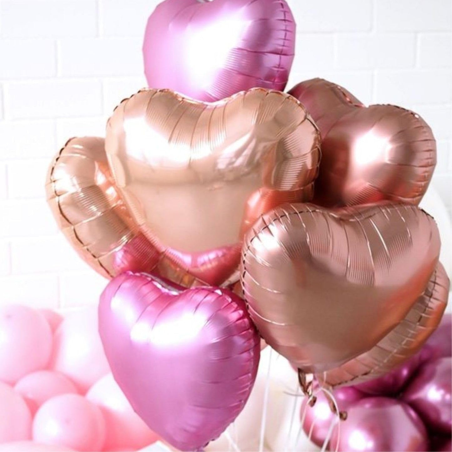 12 Pcs Heart Balloons, 18 inch Pearl Pink Heart Shaped Balloons, Big Heart Helium Balloons, Heart Love Foil Balloons for Wedding