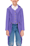 Halloween Boy's Medieval Wily Wonk Renaissance Steampunk Jacket Retro Gothic Tailcoat Purple 12 Years